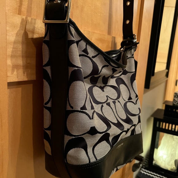 Coach Black and Gray Signature Shoulder Bag - Picture 11 of 11